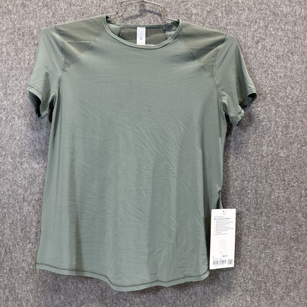 NWT Lululemon Green Sculpt Short Sleeve Shirt Women’s Size 6